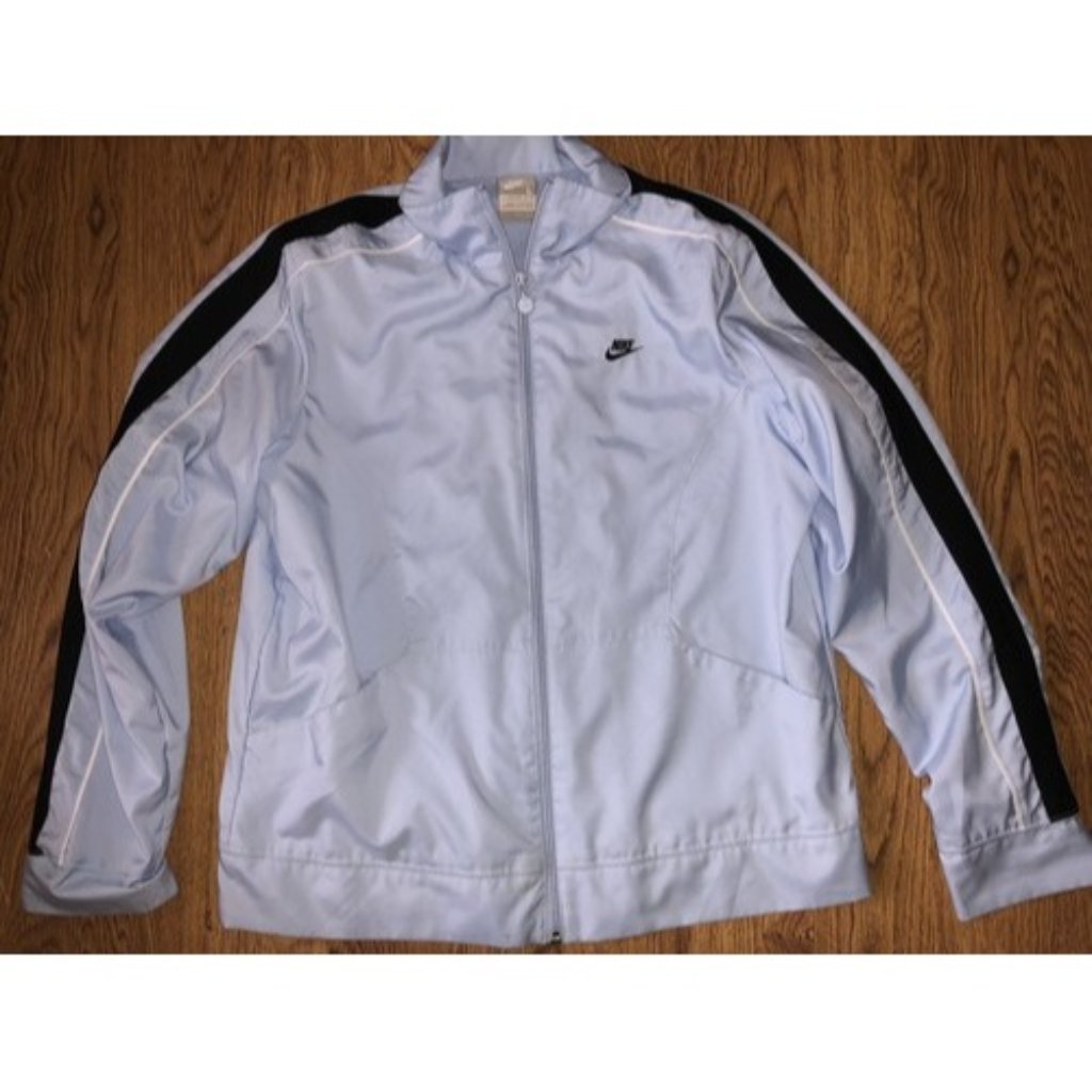 Vintage Nike Womens Light Blue Full Zip Jacket Large 1214